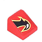 LEGO Rood Helling 1 x 1 (31°) met Klauw Rechtsaf Sticker (50746)