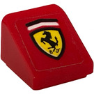 LEGO rouge Pente 1 x 1 (31°) avec Ferrari logo Autocollant (35338)