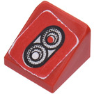 LEGO Red Slope 1 x 1 (31°) with Taillights Sticker (50746)