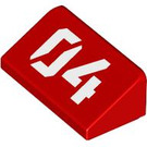 LEGO rouge Pente 1 x 2 (31°) avec '04' (85984 / 105756)