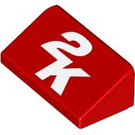 LEGO rot Steigung 1 x 2 (31°) mit "2K" (85984 / 100575)