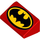 LEGO rouge Pente 1 x 2 (31°) avec Classic Batman logo (29094 / 85984)