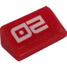 LEGO Rood Helling 1 x 2 (31°) met Brand Mech ID 20 Sticker (85984)