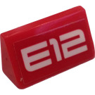 LEGO Rood Helling 1 x 2 (31°) met Brand Mech ID E12 Sticker (85984)