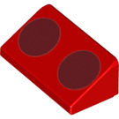 LEGO Red Slope 1 x 2 (31°) with Para-Biddybud Circle Eyes (85984 / 94923)