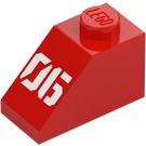 LEGO Red Slope 1 x 2 (45°) with '06' (3040 / 105753)