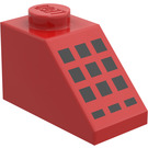 LEGO Rood Helling 1 x 2 (45°) met 9 + 3 Zwart Buttons (3040)