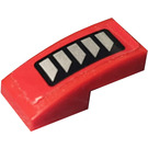LEGO rot Steigung 1 x 2 Gebogen mit Luft Vent Grilles Links Aufkleber (11477)