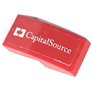 LEGO Red Slope 1 x 2 Curved with CapitalSource left Sticker (11477)