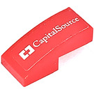 LEGO Red Slope 1 x 2 Curved with CapitalSource right Sticker (11477)