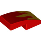 LEGO Red Slope 1 x 2 Curved with Flames (11477 / 44177)