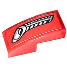 LEGO Red Slope 1 x 2 Curved with Silver Vents Right Side Sticker (11477)