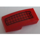 LEGO Red Slope 1 x 2 Curved with Web Pattern Sticker (11477)
