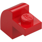 LEGO Rojo Con pendiente 1 x 2 x 1.3 Curvo con Placa (6091 / 32807)