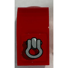 LEGO Red Slope 1 x 2 x 1.3 Curved with Plate with Clevis Shackle Loop Sticker (6091)