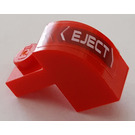 LEGO Red Slope 1 x 2 x 1.3 Curved with Plate with 'EJECT' left Sticker (6091)