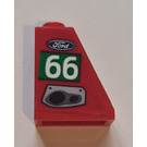 LEGO Rood Helling 1 x 2 x 2 (65°) met '66', Exhaust en Lucht Vent (Model Rechtsaf) Sticker (60481)