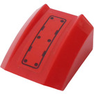 LEGO rouge Pente 1 x 2 x 2 Incurvé avec Panneau et Rivets Autocollant (28659)
