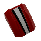 LEGO Red Slope 1 x 2 x 2 Curved with Red, Black and White Stripes Sticker (4973)