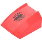 LEGO Red Slope 1 x 2 x 2 Curved with Spider Sticker (28659)
