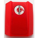 LEGO Red Slope 1 x 2 x 2 Curved with "Vodafone" (Left) Sticker (30602)