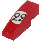 LEGO rot Steigung 1 x 3 Gebogen mit '22' Aufkleber (50950)