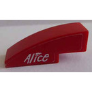 LEGO Red Slope 1 x 3 Curved with 'Alice' Left Side Sticker (50950)