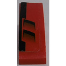 LEGO Rood Helling 1 x 3 Gebogen met Zwart Lucht Inlets en Zwart Stripe Model Rechtsaf Kant Sticker (50950)