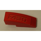 LEGO Red Slope 1 x 3 Curved with 'F430' Sticker (50950)
