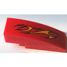 LEGO Red Slope 1 x 3 Curved with Flames left Sticker (50950)
