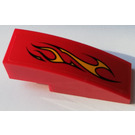 LEGO Red Slope 1 x 3 Curved with Flames right Sticker (50950)