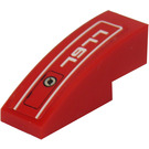 LEGO Red Slope 1 x 3 Curved with Handle Model Left Side Sticker (50950)