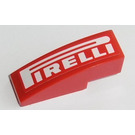 LEGO Red Slope 1 x 3 Curved with 'PIRELLI' Sticker (50950)