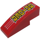 LEGO Rood Helling 1 x 3 Gebogen met 'RAIDER' en Lucht Vent Sticker (50950)