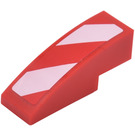 LEGO Red Slope 1 x 3 Curved with Red and White Diagonal Stripes Sticker (Right) (50950)