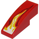 LEGO Red Slope 1 x 3 Curved with Right Side Flame Sticker (50950)