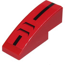 LEGO rouge Pente 1 x 3 Incurvé avec Stripe et Air Vents Autocollant (50950)