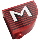 LEGO Red Slope 1 x 3 x 2 Curved with Letter 'M' Sticker (33243)
