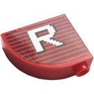 LEGO Red Slope 1 x 3 x 2 Curved with Letter 'R' Sticker (33243)