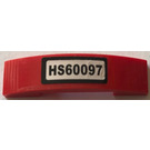 LEGO Rood Helling 1 x 4 Gebogen Dubbele met HS60097 Sticker (93273)