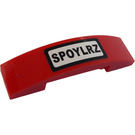 LEGO Red Slope 1 x 4 Curved Double with "SPOYLRZ" Sticker (93273)