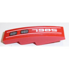 LEGO Red Slope 1 x 4 Curved with '7985', Grille (left) Sticker (11153)