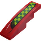 LEGO Red Slope 1 x 4 Curved with Chequered Pattern (Right) Sticker (11153)