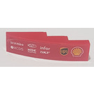 LEGO Red Slope 1 x 4 Curved with Shell and ups logos Sticker (11153)