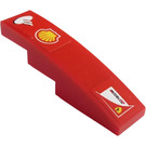 LEGO Red Slope 1 x 4 Curved with Shell Logo, Santander Logo and  'SCUDERIA FERRARI' (Right) Sticker (11153)