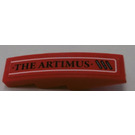 LEGO rot Steigung 1 x 4 Gebogen mit 'THE ARTIMUS' (Recht) Aufkleber (11153)