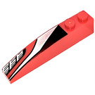 LEGO Red Slope 1 x 6 Curved with Silver and Black Right (41762)