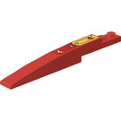 LEGO Red Slope 1 x 8 Curved with Plate 1 x 2 with Yellow Panel Sticker (13731)