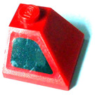 LEGO Rood Helling 2 x 2 (45°) Hoek met Zwart Lucht Intake Links Sticker (3045)
