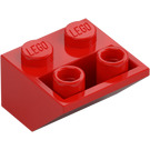 LEGO Röd Backe 2 x 2 (45°) Omvänd med platt mellanlägg under (3660)